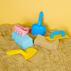캐스비 네이처 모래찍기틀 미장 야외완구, 1세트, 혼합색상, 165g