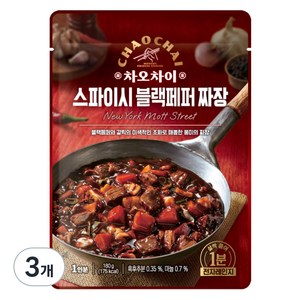 차오차이 스파이시 블랙페퍼 짜장, 180g, 3개