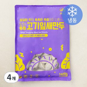 얇피 통통 고기잎새만두 (냉동), 1400g, 4봉