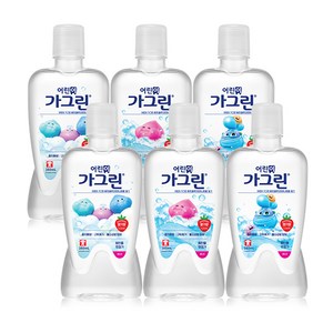 가그린 어린이용 구강세정제 딸기향 랜덤발송, 6개, 380ml