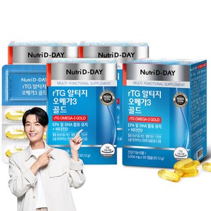 뉴트리디데이 rTG 알티지 오메가3 골드, 30정, 4개