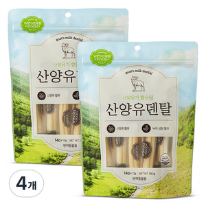 원더푸드 반려동물 산양유 덴탈껌 14p, 182g, 4개