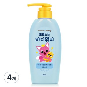 베비언스 핑크퐁 뽀뽀드득 바디워시 스윗피치향, 380ml, 4개