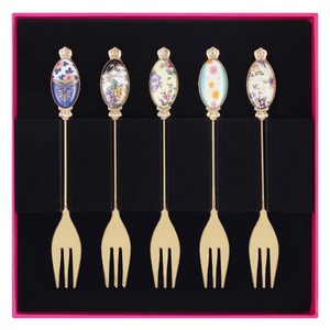 로얄알버트 100주년 리프레쉬 티포크 5p 세트, 혼합색상, 5개