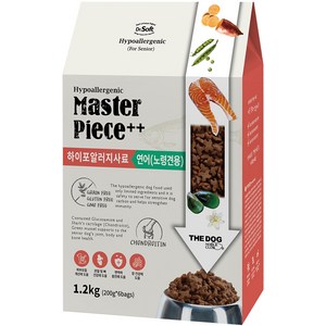 더독 노령견용 닥터소프트 명작 하이포알러지 소프트사료, 연어, 1.2kg, 1개