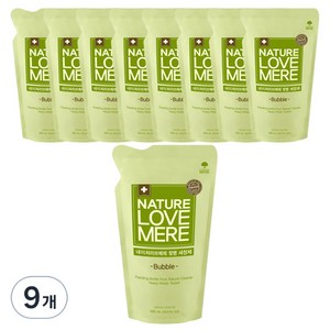 네이쳐러브메레 젖병 세정제 거품 리필, 500ml, 9개