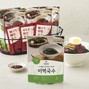 바로쏙 미역국수 300g x 6개 + 바로쏙 비빔소스 50g x 6개 세트, 2.1kg, 1세트
