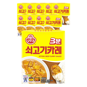 오뚜기 3분 쇠고기카레, 200g, 10개