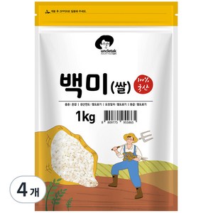 엉클탁 2024년산 햅쌀 영양가득 백미, 상등급, 1kg, 4개