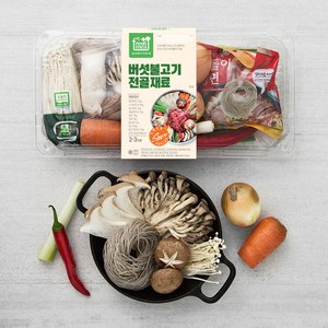 프레시밀 버섯불고기 전골 재료 밀키트 2~3인분, 900g, 1팩