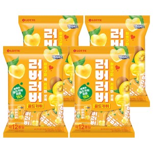 롯데웰푸드_미니벌크 러버러버 젤리 골드키위 17g*12봉, 204g, 4개