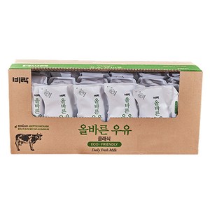 비락 올바른 멸균우유 클래식, 200ml, 12개