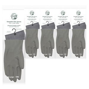 프로그 고리형 고무장갑 대형, 그레이, 대(L), 5개