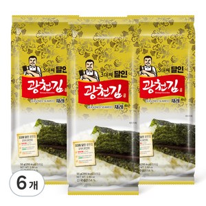 광천김 3대째 달인 재래 조각김, 55g, 6개