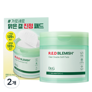 닥터지 레드 블레미쉬 클리어 더블 결 패드 190ml, 60개입, 2개