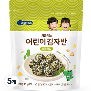 처음 먹는 어린이 김자반, 오리지널, 25g, 5개