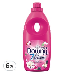 다우니 7일지속 탈취파워 초고농축 섬유유연제 목련과 베리 본품, 1L, 6개