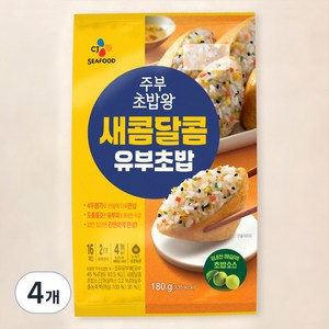 CJ씨푸드 주부 초밥왕 새콤달콤 유부초밥, 180g, 4개