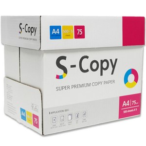 S-copy A4 75g 백색, 2500매