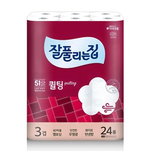 잘풀리는집 퀄팅 3겹 고급롤화장지, 30m, 24개입, 1개