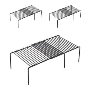 길이조절선반 정리선반, 블랙, 33~57 x 24 x 13.5 cm, 3개