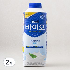 매일바이오 드링킹 플레인 요구르트, 750ml, 2개