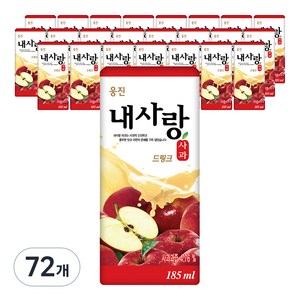 웅진 내사랑 사과 드링크팩, 185ml, 72개