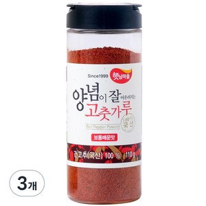 햇님마을 양념이 잘 어우러지는 국산 고춧가루 보통매운맛, 110g, 3개