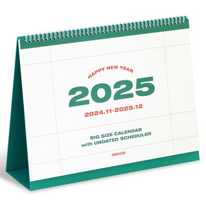 인디고 2025 기본 대형 B4 탁상 달력, 혼합색상, 1개