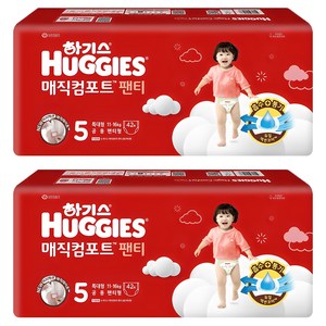 하기스 매직컴포트 팬티형 기저귀 여아용, 5단계, 84매