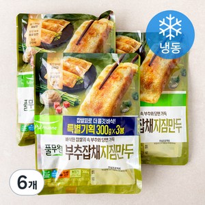 풀무원 부추잡채 지짐만두 (냉동), 300g, 6개