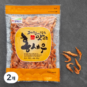 청해명가 홍새우, 80g, 2개