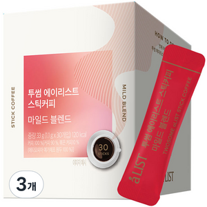 aLIST 투썸 마일드 블렌드 스틱 원두커피믹스, 1.1g, 30개입, 3개