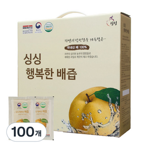 싱싱 행복한 배즙, 100ml, 100개