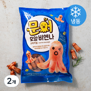 진주햄 문어 모양 비엔나 소시지 오리지널 (냉동), 1kg, 2개