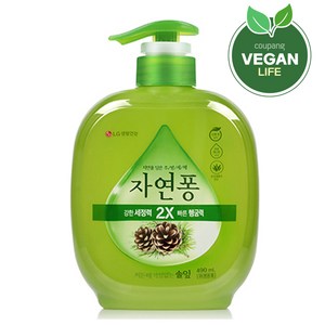 자연퐁 찌든때 걱정없는 솔잎 주방세제 용기형, 490ml, 1개