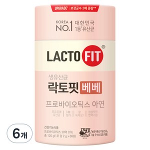 락토핏 베베 유산균 60포, 120g, 6개