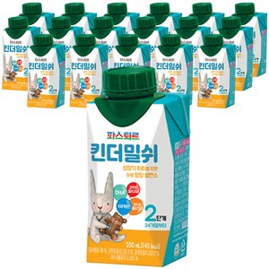 파스퇴르 킨더밀쉬 액상분유 2단계 200ml, 18개