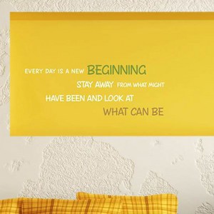 단비디자인 레터링 그래픽스티커 Evey day is a new beginning LU-S56, 화이트