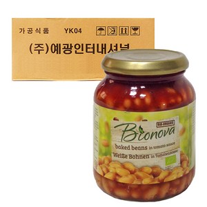 바이오노바 유기농 베이크드 빈 인 토마토소스, 340g, 6개
