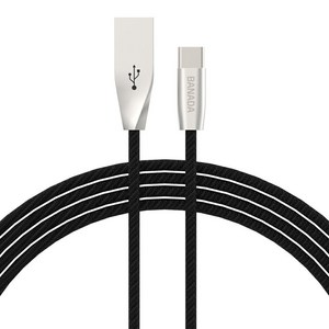 바나다 고속 패브릭 c타입 케이블, BN5PQPC 블랙, 1개