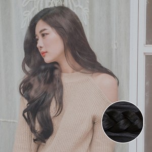 가발나라 밀착스킨 12섹션 스윗선데이 50 cm 붙임머리, 다크블랙, 1개