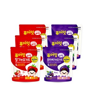 퓨어잇 내이브로 딸기엔요거트 3p + 블루베리엔요거트 3p, 1세트, 딸기요거트, 블루베리요거트