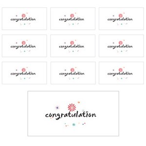 블루산업 센스만점 캘리그라피 용돈 봉투, congatulation, 10개입