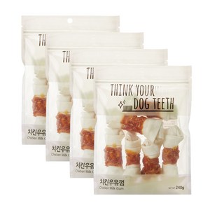 ThinkYouDogTeeth 반려견 우유껌 6개입, 치킨우유껌, 240g, 4개