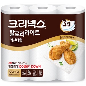 크리넥스 칼로리라이트 천연펄프 키친타올, 3개입, 1개