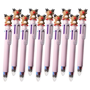 투영디자인 X MAS 6색 볼펜 0.7mm, 루돌프, 10개