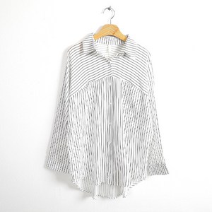 포플러앤씨 시퀸스 줄지셔츠 블라우스