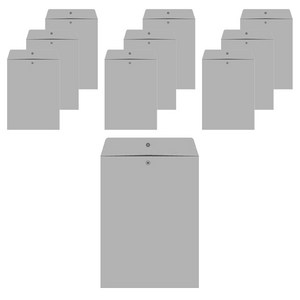비닐 똑딱이 단추 서류 봉투 회색, 10매, A4