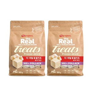 하림펫푸드 더리얼 강아지 동결건조 북어 트릿, 북어맛, 30g, 2개